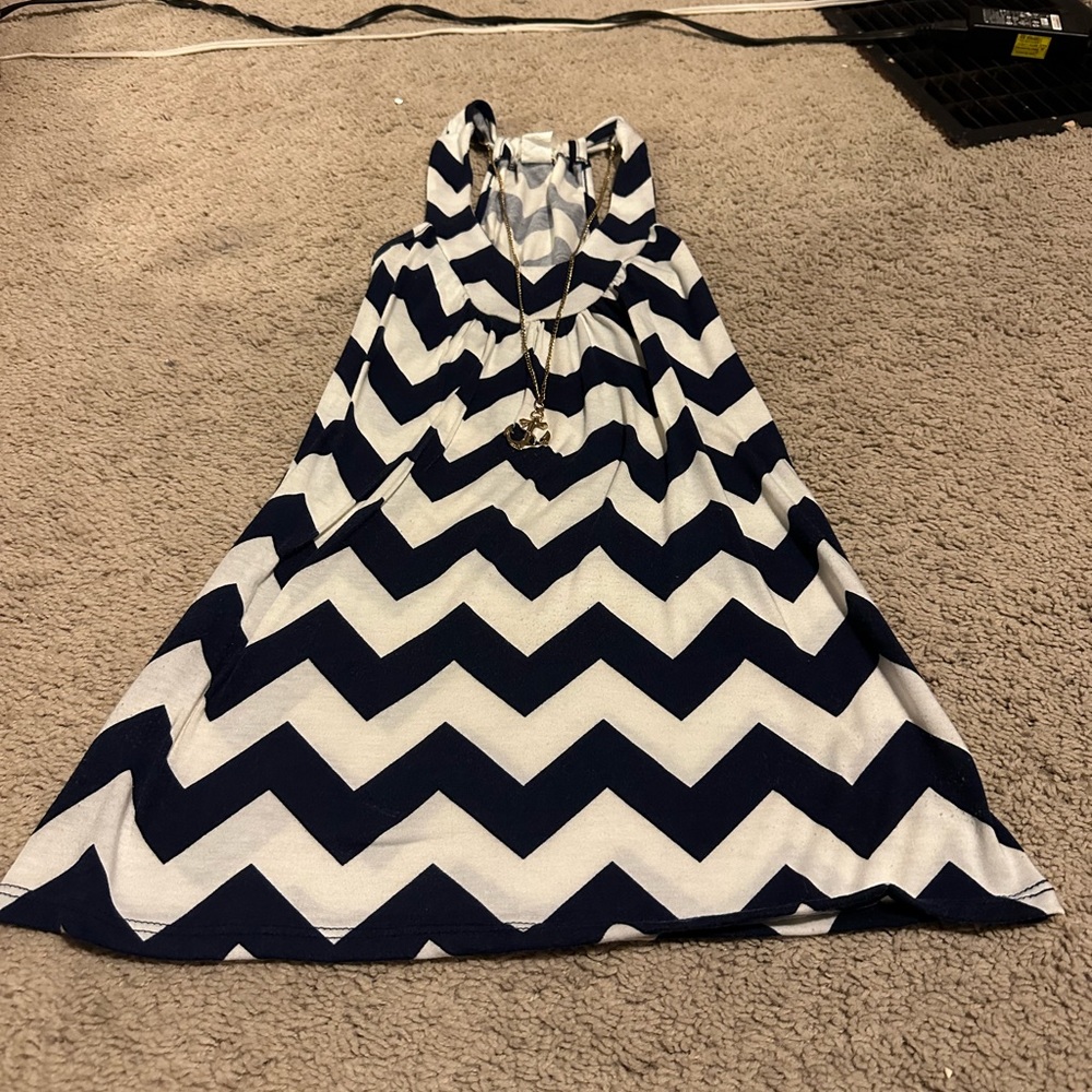 Touch blue stripped tank